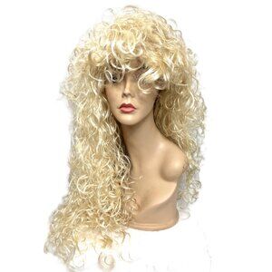 West Bay Luxe 31" Blonde Bombshell 80's  Sexy Curly Unisex Long Wig NWT NOS